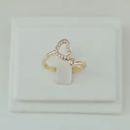 Anel com Coração de Microzircônias e