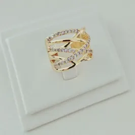 Anel com Zircônia em Fios Trançados