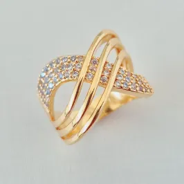 Anel Fios com Zircônia em X