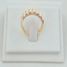 Anel Ondulado com Microzircônias na Lateral