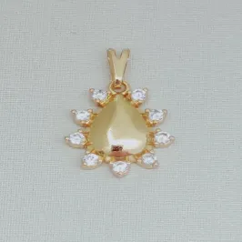 Pingente Gota com 9 Pontos de Zircônia