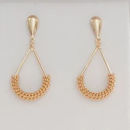 Brinco Médio Gota Pendente com Detalhe Espiral