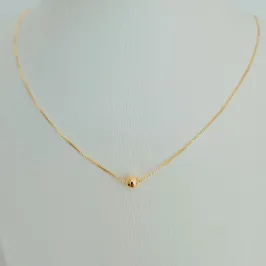 Colar Choker com Pingente de  Bolinha Passante
