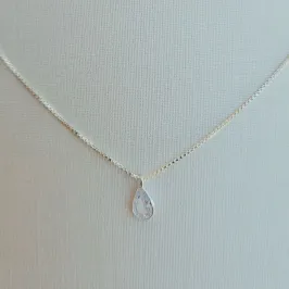 Colar Gota Cristal Prata 925