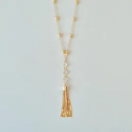 Colar Gravatinha com bola fosca e chuveirinho