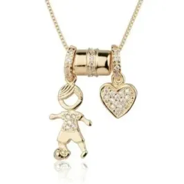 Colar Pingente Filho Entremeio e Coração