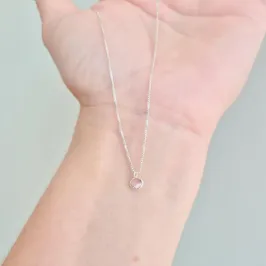 Colar Ponto de Luz Redondo Rosa