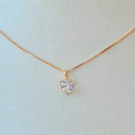Gargantilha com Pingente de Coração Zircônia