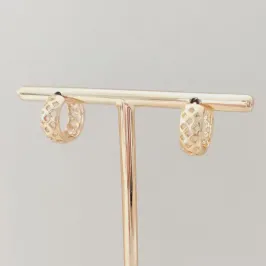 Brinco Argola Click Trama Vazado (P)