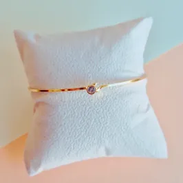 Pulseira Bracelete Fechamento com Ponto de Zircônia