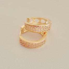 Brinco Argola Click (M) Redondo com Microzircônias (M)