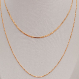 Colar Duplo Corrente Fita e Corrente Veneziana