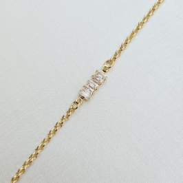 Pulseira 5 Zircônias em Baguete