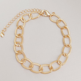 Pulseira Elo Oval Trabalhada (G)