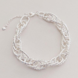 Pulseira Elos Ovais Entrelaçados 3 em 3