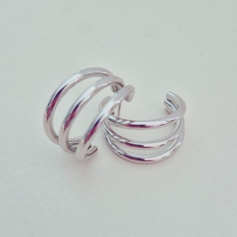 Brinco Argola Média 3 Fios