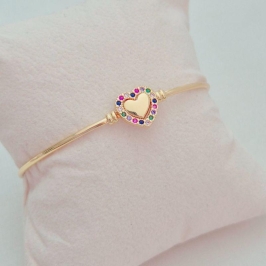 Bracelete Click Coração Color