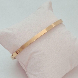 Bracelete Liso em Aço Inoxidável Dourado