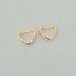 Brinco Click Coração Texturizado (P)