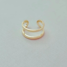 Brinco Piercing Fake Fio Duplo - Banho Ouro