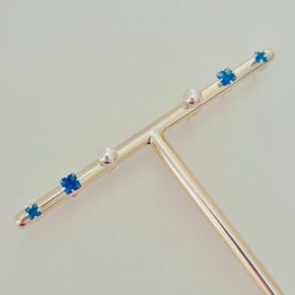 Brinco Trio Carre Safira 3 e 4mm / 5mm Bolinha