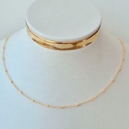 Choker Elo Português com Tubinho Diamantado