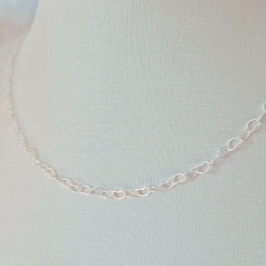 Colar Choker Elos Corações 4mm - Prata
