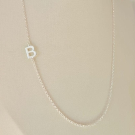 Colar Elo Português com Letra (B) - Prata 925
