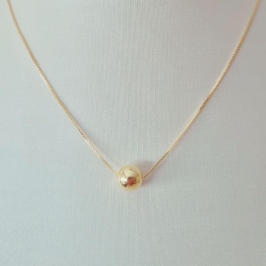 Colar Gargantilha Marina Bola Lisa 10mm