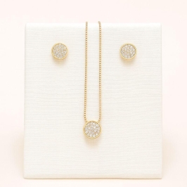 Conjunto Redondinho Cravejado Cristal