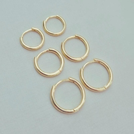 Trio de Argolinhas Redondas - Banho Ouro