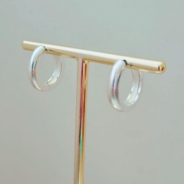 Brinco Argola Click Lisa (G) - Banho Prata