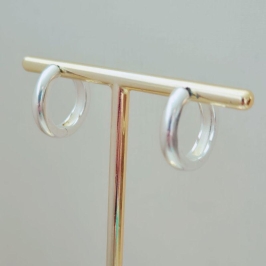 Brinco Argola Click Lisa (M) - Banho Prata