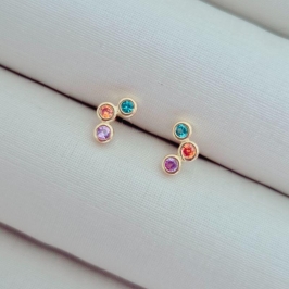 Brinco Infantil 3 Pontinhos Colors