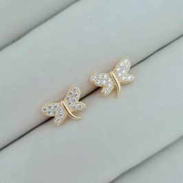Brinco Infantil Borboleta Microcravejada