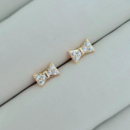 Brinco Infantil Lacinho Microcravejado