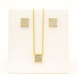 Conjunto Quadrado Cravejado