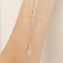 Gargantilha Gravata Veneziana Gota Cristal e Fio