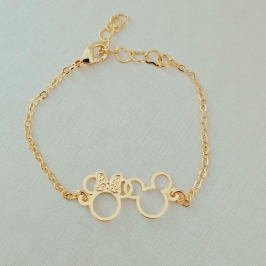 Pulseira Cadeado Mickey e Minnie
