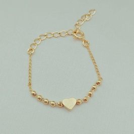 Pulseira Coração com Bolinhas