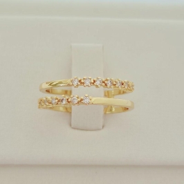 Anel Aro Duplo Cravejado