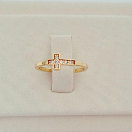 Anel Falange Cruz Microcravejado