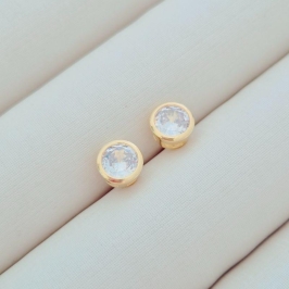 Brinco Ponto de Luz (M) Cristal Cravação Inglesa