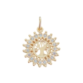 Pingente Mandala Árvore da Vida Microcravejada