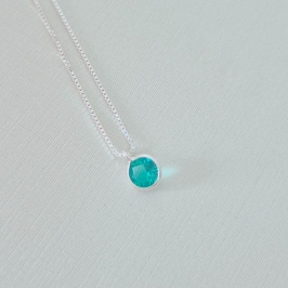 Colar Ponto de Luz Redondo Turmalina - Prata 925