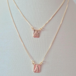 Escapulário Sagrado Coração e Nossa Senhora Aparecida