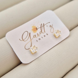 Brinco Carré Zircônia 4mm Pino 9mm