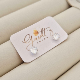 Brinco Ponto de Luz Zircônia 5mm - Banho Prata