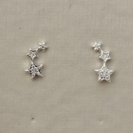 Brinco Estrelinhas - Banho Prata