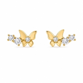 Brinco Mini Ear Cuff Borboleta e Ponto de Luz